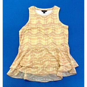 SIMPLY VERA WANG sleeveless peplum tiered hem tank top women's M